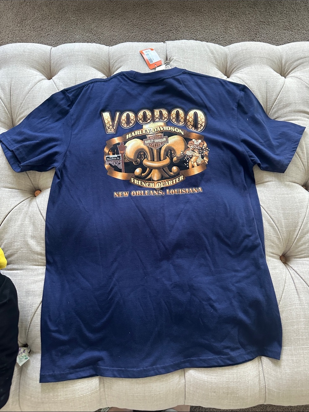 Harley-Davidson Navy Blue Front Logo Short Sleeve Tee - Picture 4 of 5